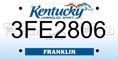3FE2806 Kentucky License Plate