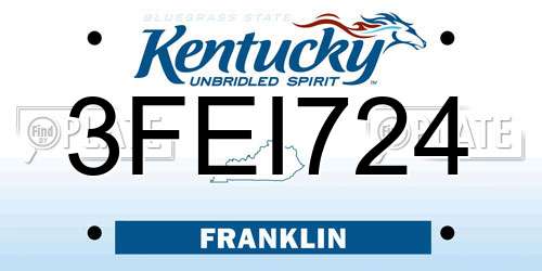 3FEI724 Kentucky License Plate