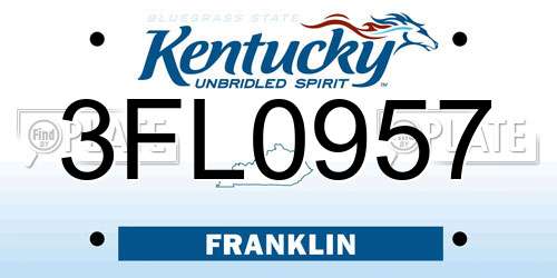 3FL0957 Kentucky License Plate