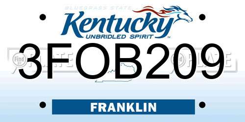 3FOB209 Kentucky License Plate