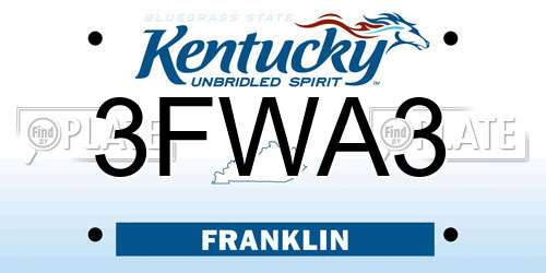 3FWA3 Kentucky License Plate