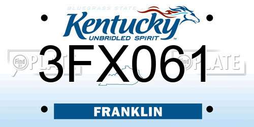 3FX061 Kentucky License Plate