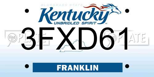 3FXD61 Kentucky License Plate