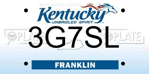 3G7SL Kentucky License Plate