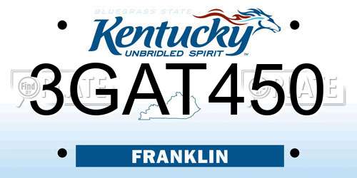 3GAT450 Kentucky License Plate