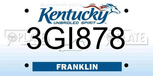 3GI878 Kentucky License Plate