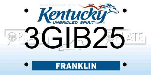3GIB25 Kentucky License Plate