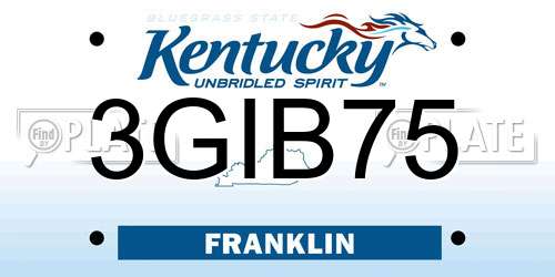 3GIB75 Kentucky License Plate