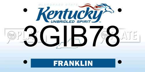 3GIB78 Kentucky License Plate