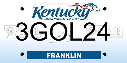 3GOL24 Kentucky License Plate