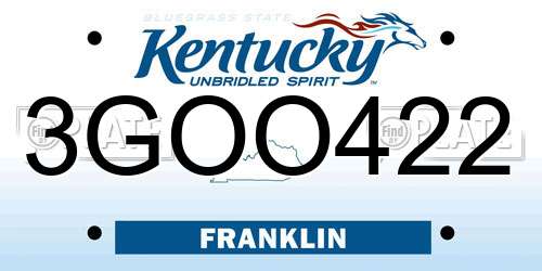 3GOO422 Kentucky License Plate