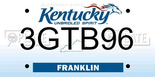 3GTB96 Kentucky License Plate