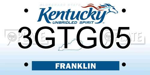 3GTG05 Kentucky License Plate