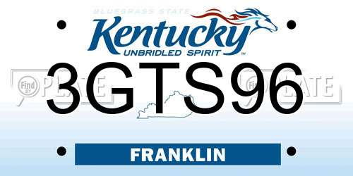 3GTS96 Kentucky License Plate