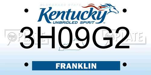 3H09G2 Kentucky License Plate