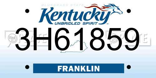 3H61859 Kentucky License Plate