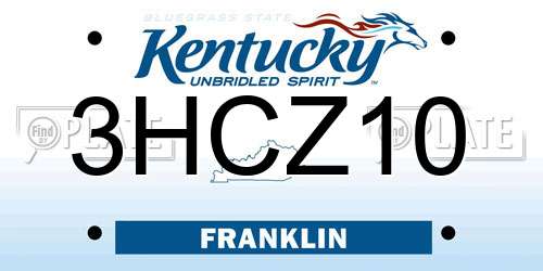 3HCZ10 Kentucky License Plate