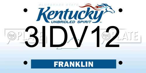 3IDV12 Kentucky License Plate