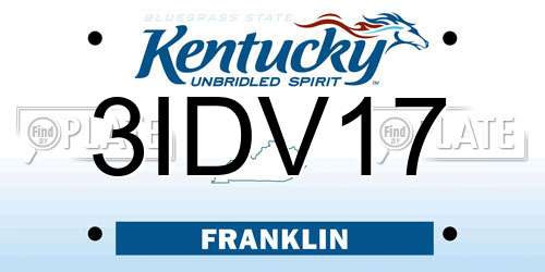 3IDV17 Kentucky License Plate