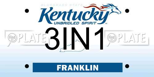 3IN1 Kentucky License Plate