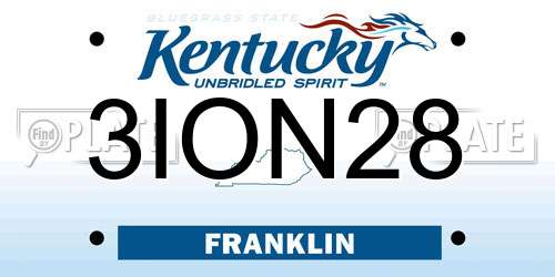 3ION28 Kentucky License Plate