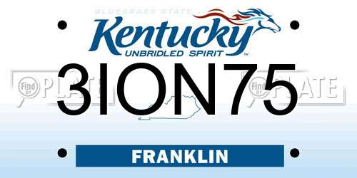 3ION75 Kentucky License Plate