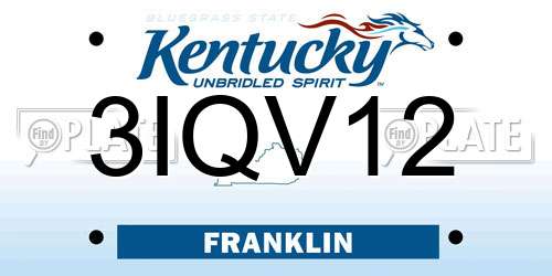 3IQV12 Kentucky License Plate