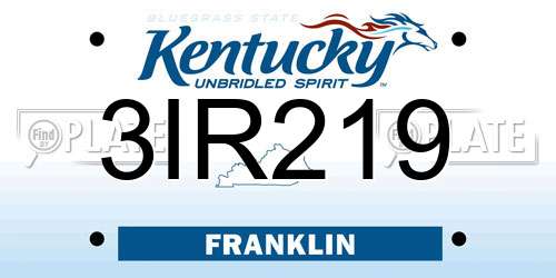 3IR219 Kentucky License Plate