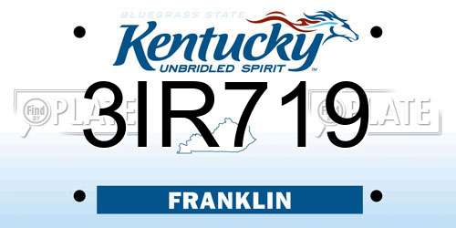 3IR719 Kentucky License Plate