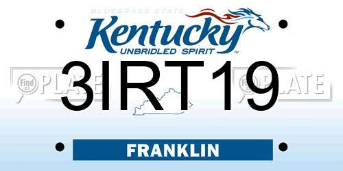 3IRT19 Kentucky License Plate