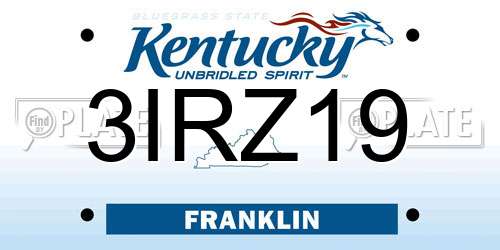 3IRZ19 Kentucky License Plate