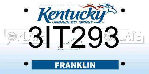 3IT293 Kentucky License Plate
