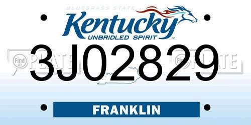 3J02829 Kentucky License Plate