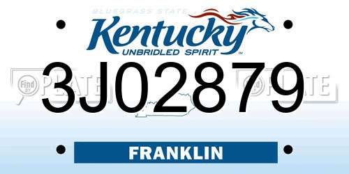 3J02879 Kentucky License Plate
