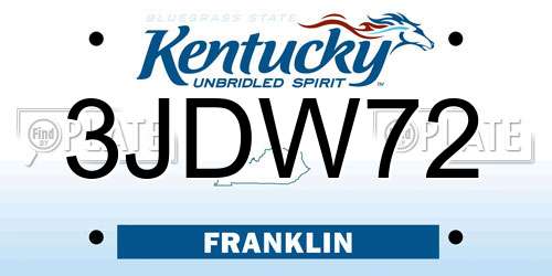 3JDW72 Kentucky License Plate