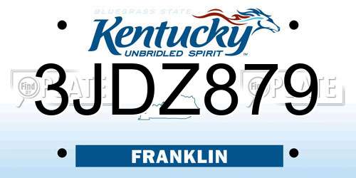 3JDZ879 Kentucky License Plate