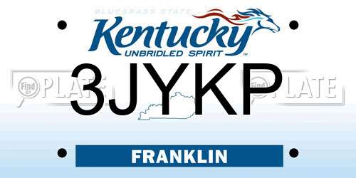 3JYKP Kentucky License Plate