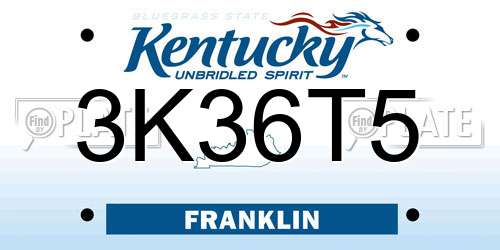 3K36T5 Kentucky License Plate