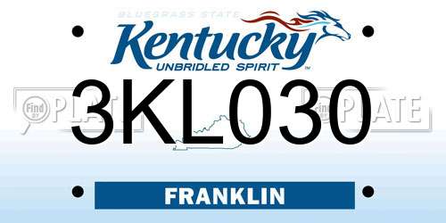 3KL030 Kentucky License Plate