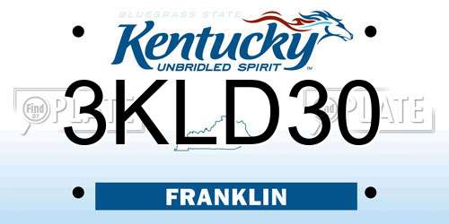 3KLD30 Kentucky License Plate
