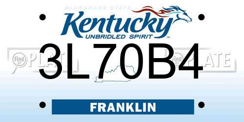 3L70B4 Kentucky License Plate