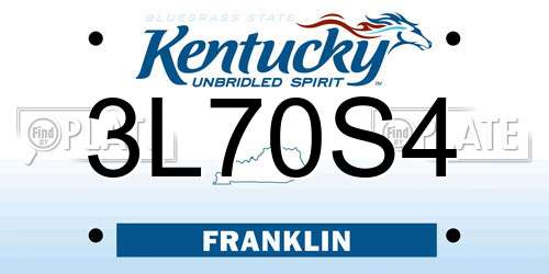 3L70S4 Kentucky License Plate