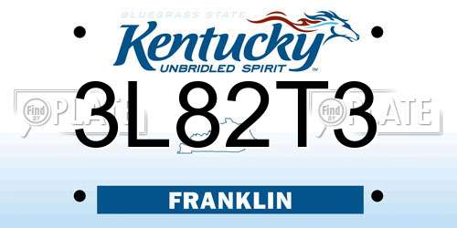 3L82T3 Kentucky License Plate