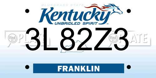 3L82Z3 Kentucky License Plate