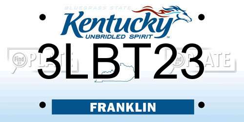 3LBT23 Kentucky License Plate