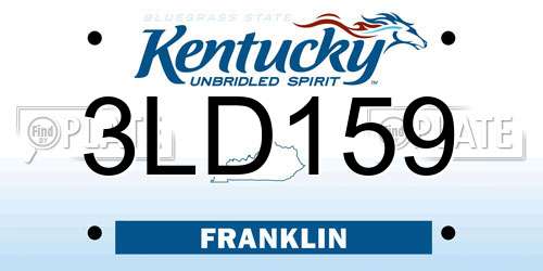 3LD159 Kentucky License Plate