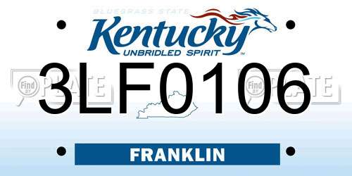 3LF0106 Kentucky License Plate