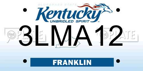 3LMA12 Kentucky License Plate