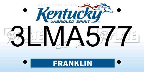 3LMA577 Kentucky License Plate