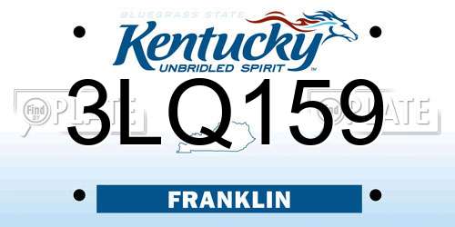 3LQ159 Kentucky License Plate